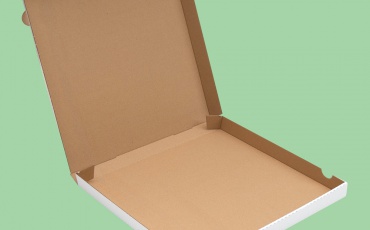 Pizza krabica priemer 40, bielo-hnedá.